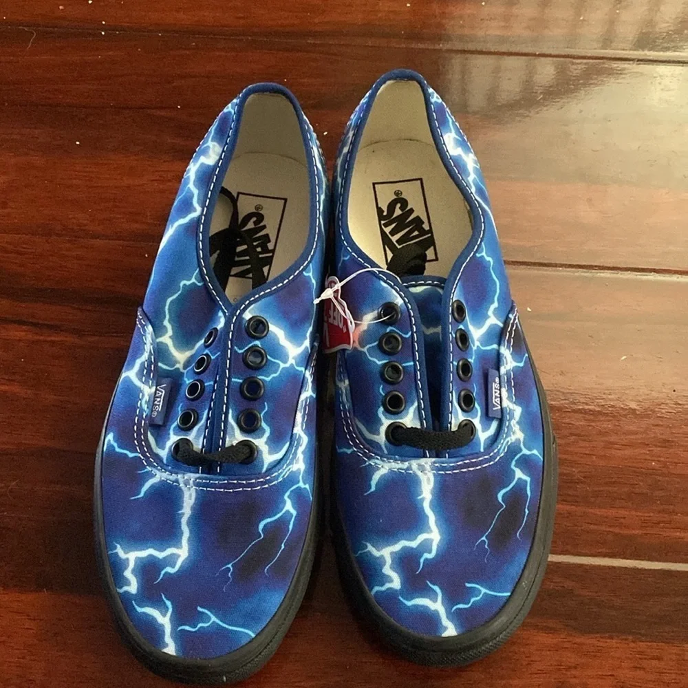 Vans authentic lighting black and blue size Men 6.5 women’s 8